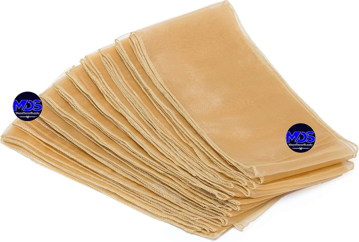 MDS Pack of 125 PCS Organza Chair Sashes Wider Dining Chair Bows Ribbon Tie Back for Wedding Party