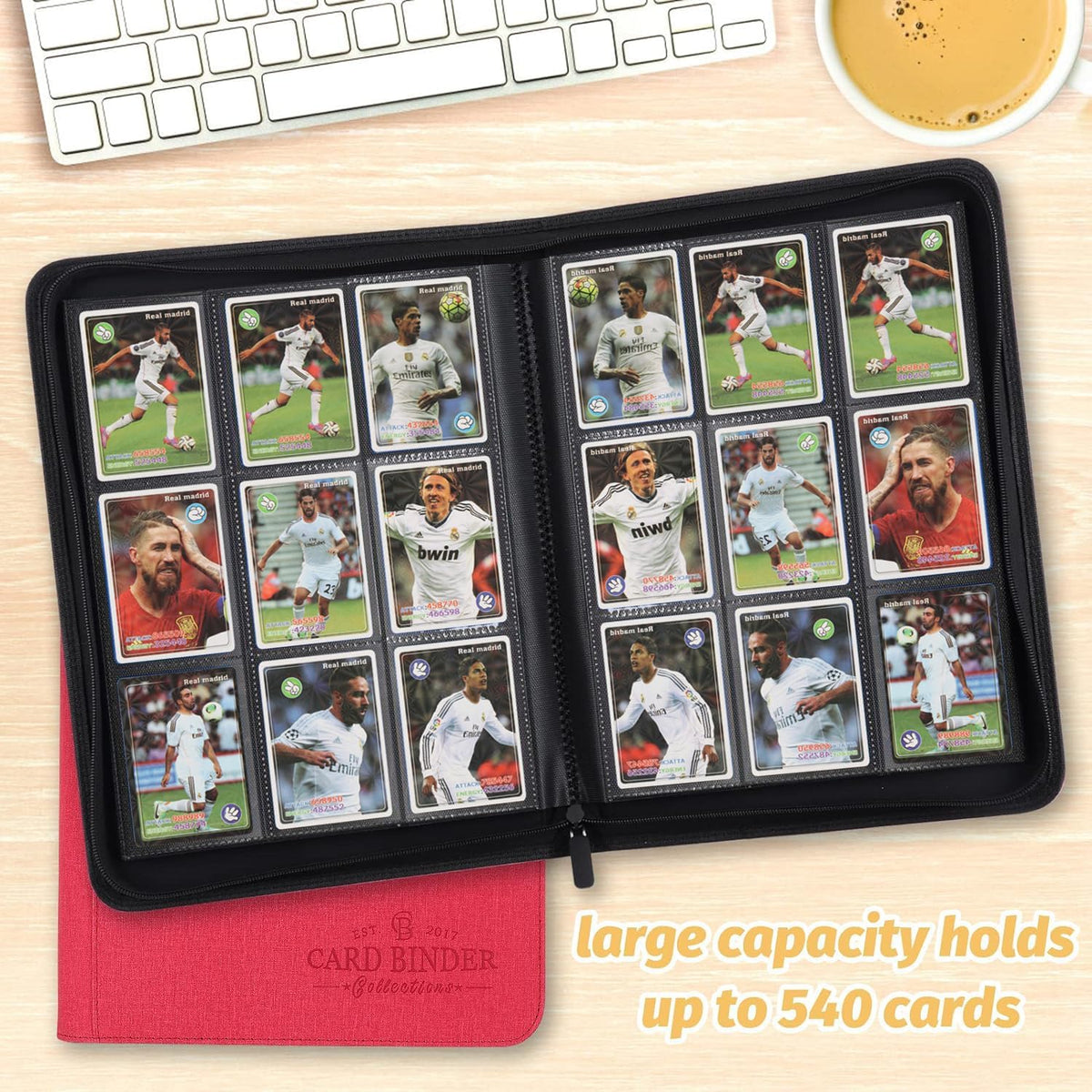 Trading Card Binder, Card Collection Binder Album Folder with 540 Side Loading Pockets, 9 Pocket
