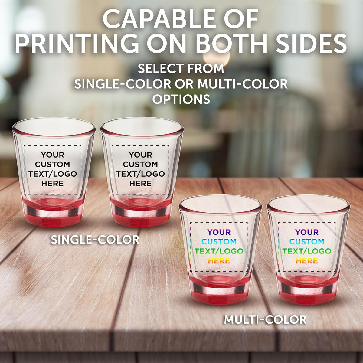 Custom Shot Glasses 1.75 oz. Set of 100, Personalized Bulk Pack - Great for Wedding Favors