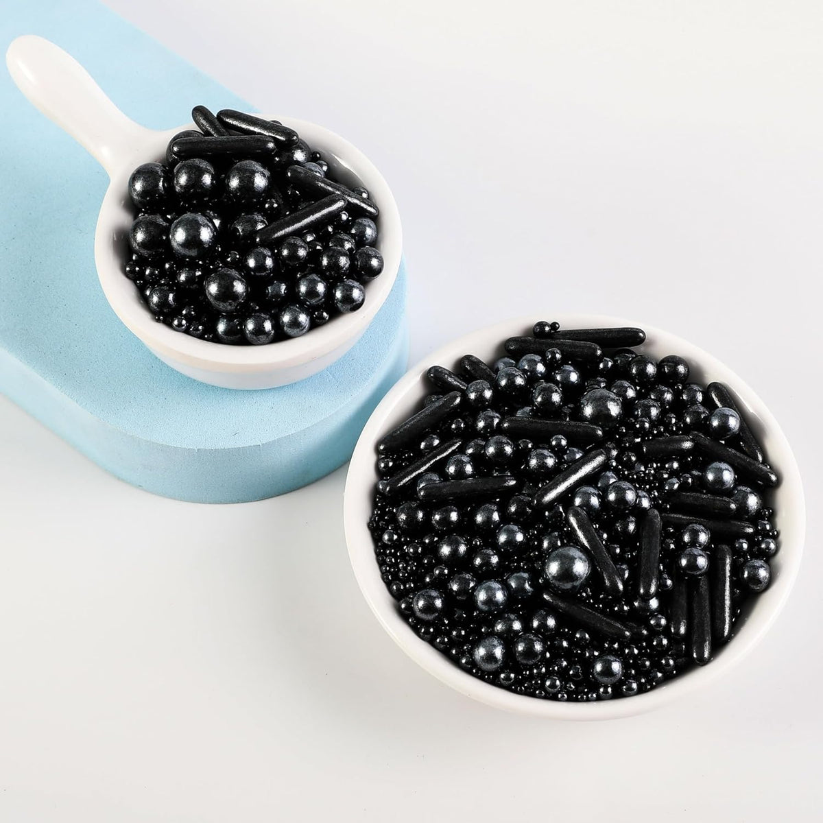 Kasvan Black Mix Sugar Sprinkles - Edible Candy Pearls with 4-Claw Sprinkle Pen,118g/4.16 Oz, Gift