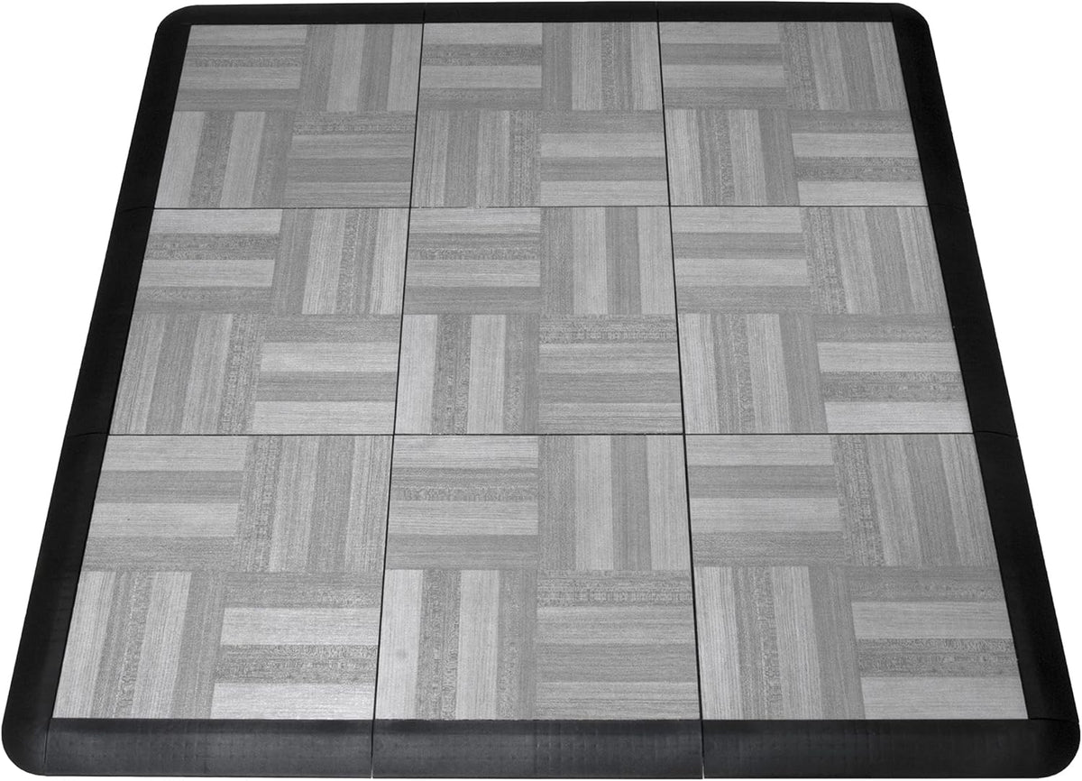 Big Floors SnapFloors 3X3RESGRAYOAKFLOOR Interlocking Lightweight Plastic Modular Dance Floor Kit