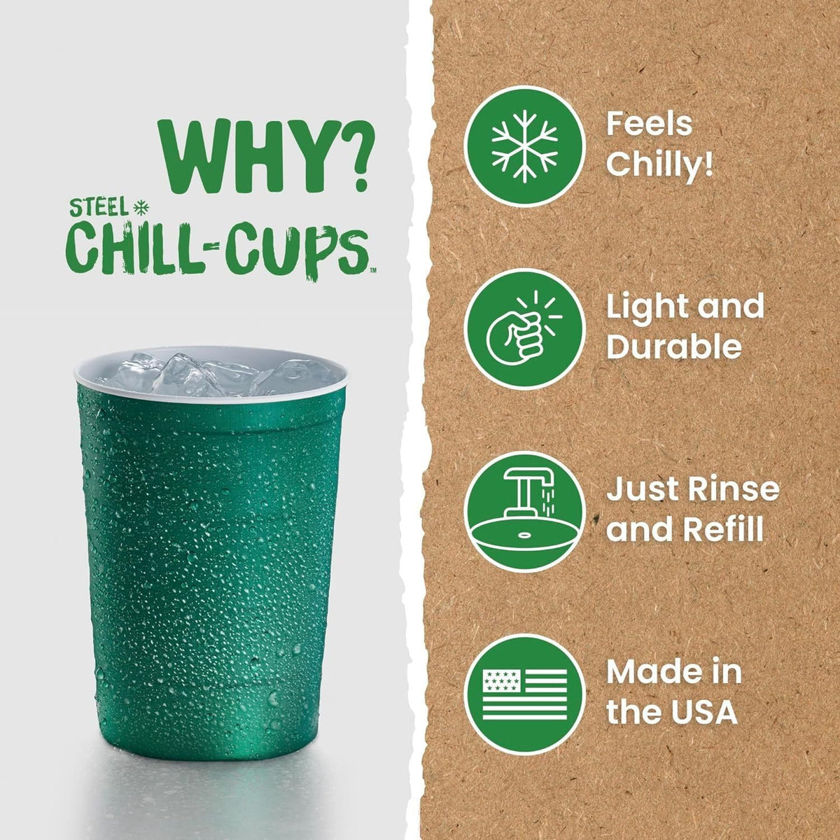 16 oz. Party Cups, Perfect for Cold Drinks, Sturdy & Durable, Disposable and 100% Recyclable, Made