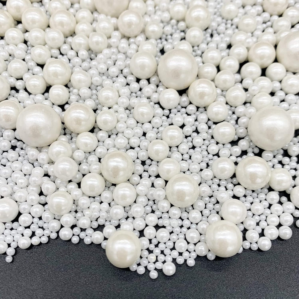 Weraru Edible White Pearl Sugar Sprinkles Candy Mixing Size Baking Edible Cake Decorations Cupcake