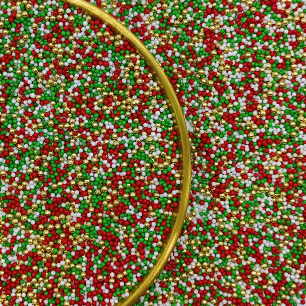Edible Red & Green & White & Super Gold Sprinkles Candy 2mm Mini Pearls Cake Decorations Cupcake