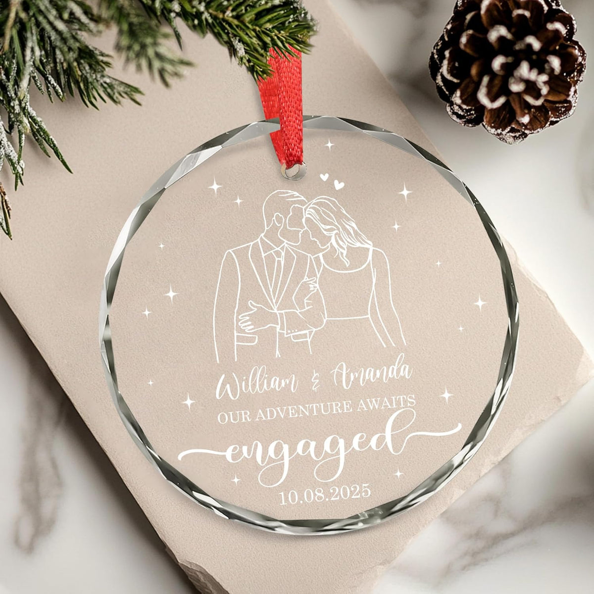 Personalized The Year We Became Mr & Mrs Christmas Ornament- Wedding Gifts For Newlywed Couple