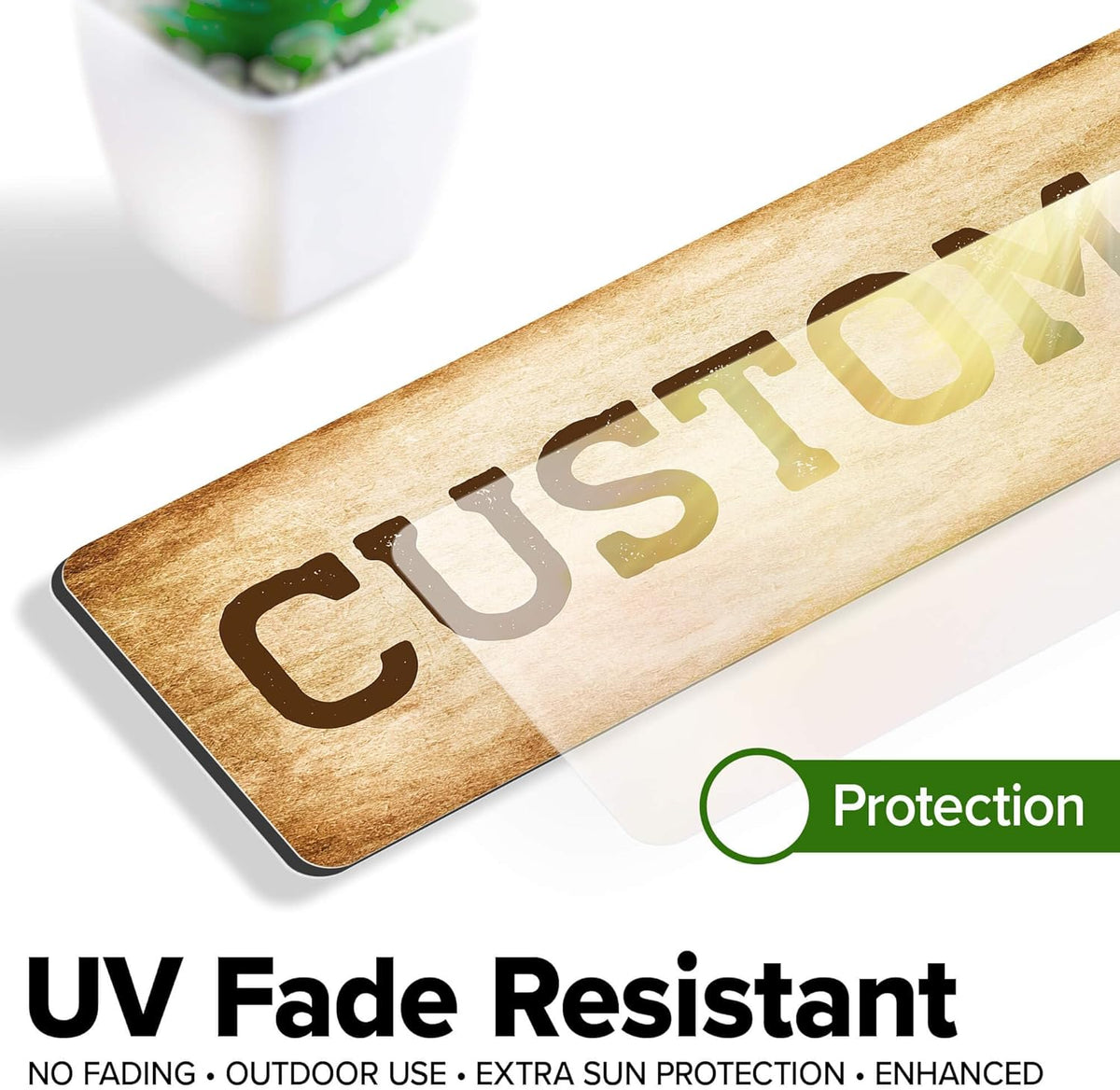 Custom Sign, Custom Street Sign, 11 Font Colors, 13 Font Styles, 4 Hole Options, 22 Sizes, 3x12