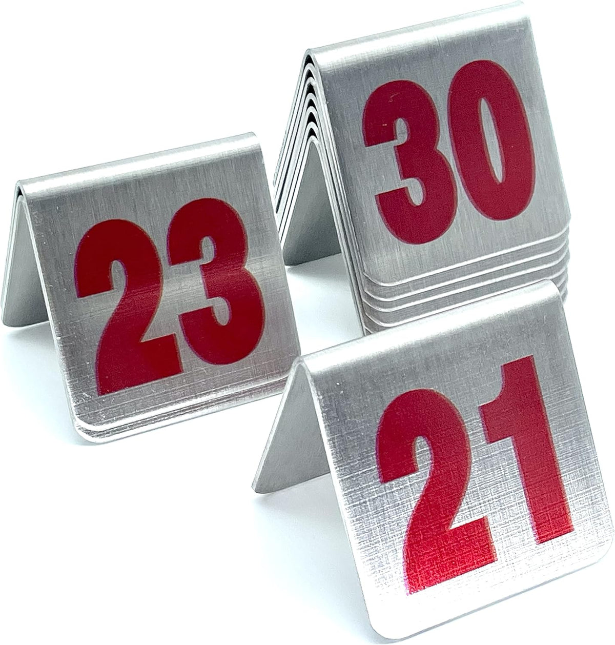 10 Pcs Metal Place Cards Stackable Tent Style Table Numbers，Place Card Holders for Celebration