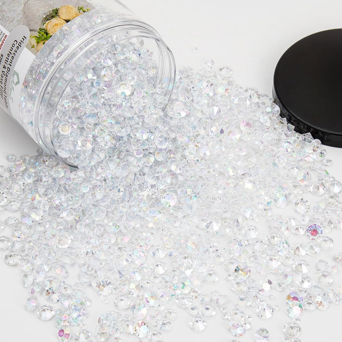 Vase Fillers for Centerpieces Home Deco,8700 Pieces Iridescent Diamond Table Confetti,Fake Plastic
