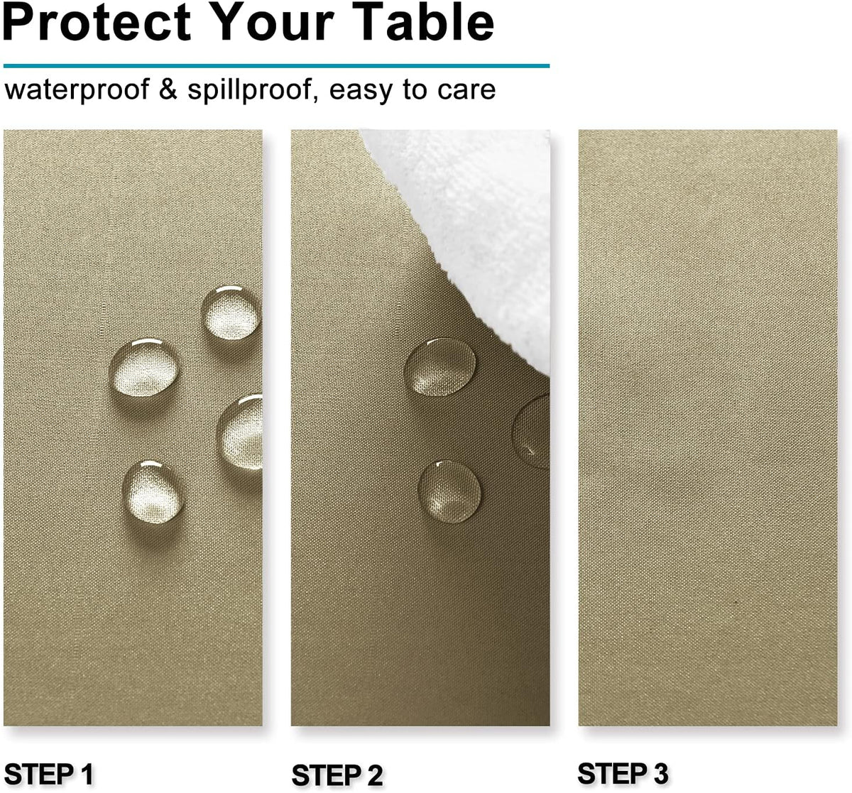 Hiasan Waterproof Tablecloth Rectangle - Washable Fabric Table Cloth for Dining Room Kitchen