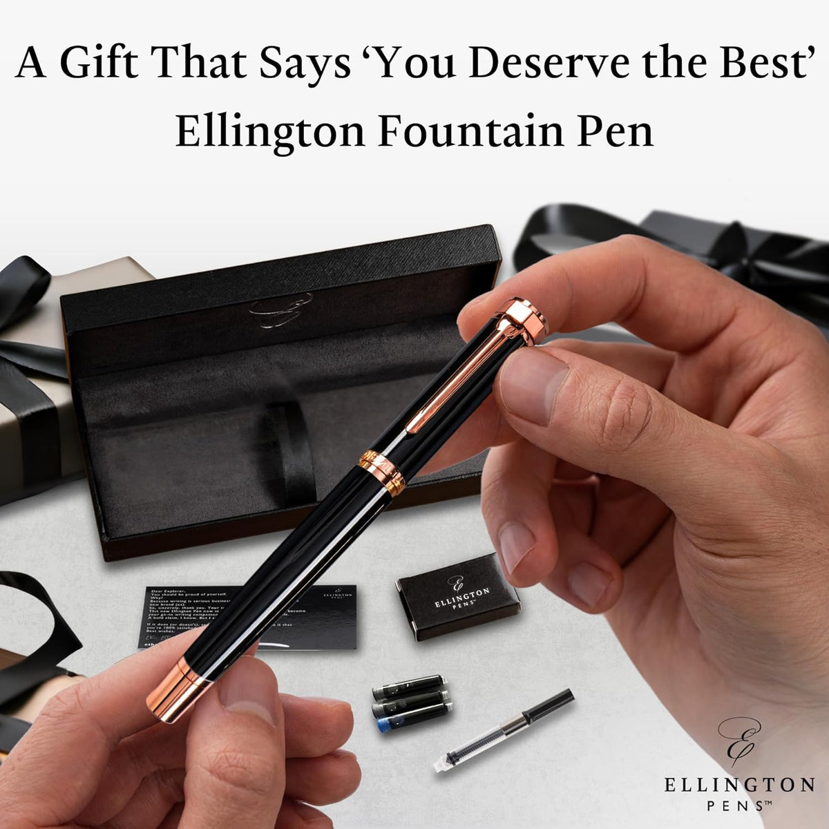 Ellington Pens Luxury Fountain Pen Set- Fountain Pens for Writing - Smooth Extra Fine Nib