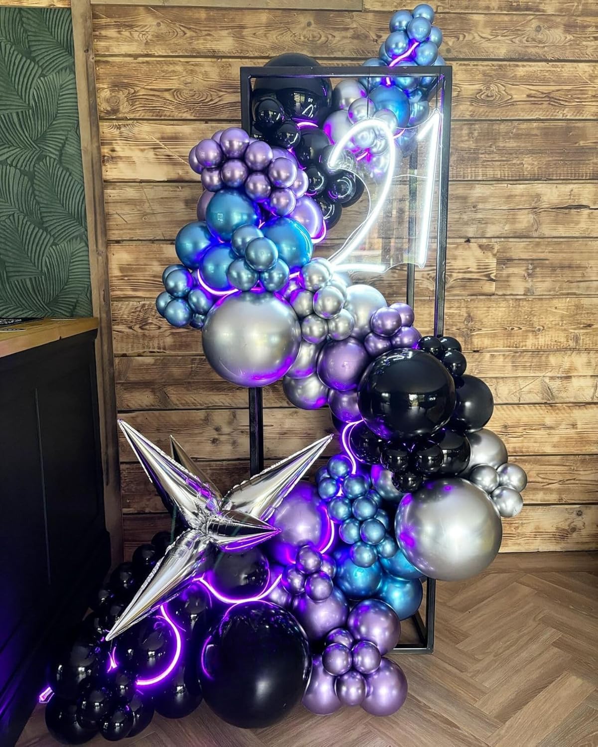 Paready Purple Blue Balloons Set, 50pcs 12 Inch Metallic Blue Purple Latex Balloons Helium For Boys