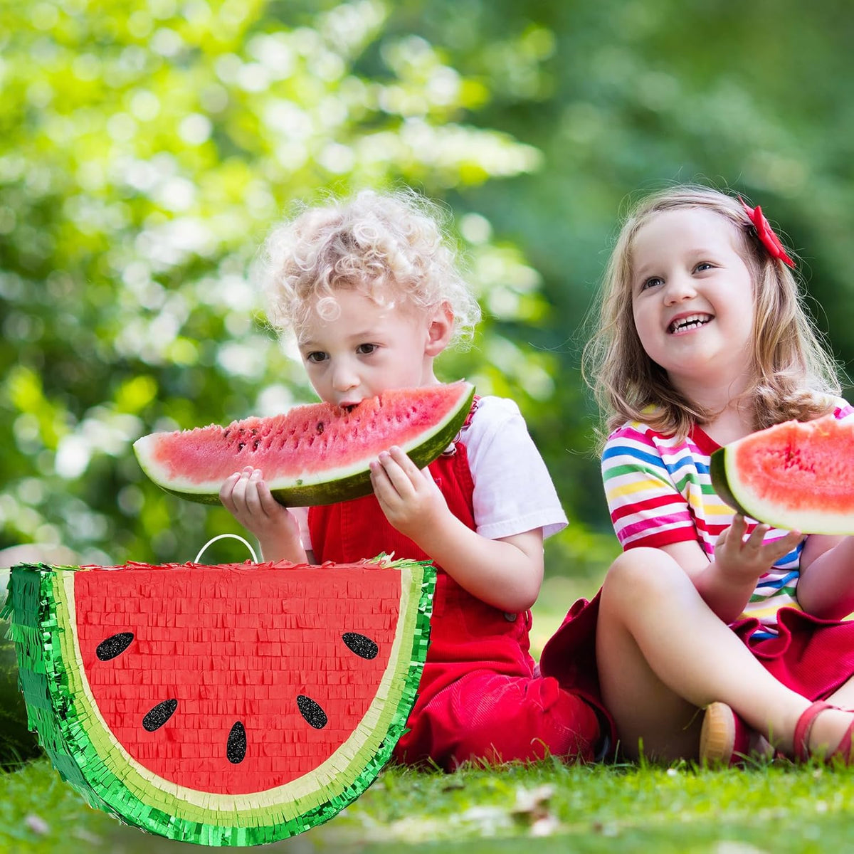 WERNNSAI Watermelon Piñata - Fruit Theme Summer Birthday Party Decorations Kids Fruit Pinata with