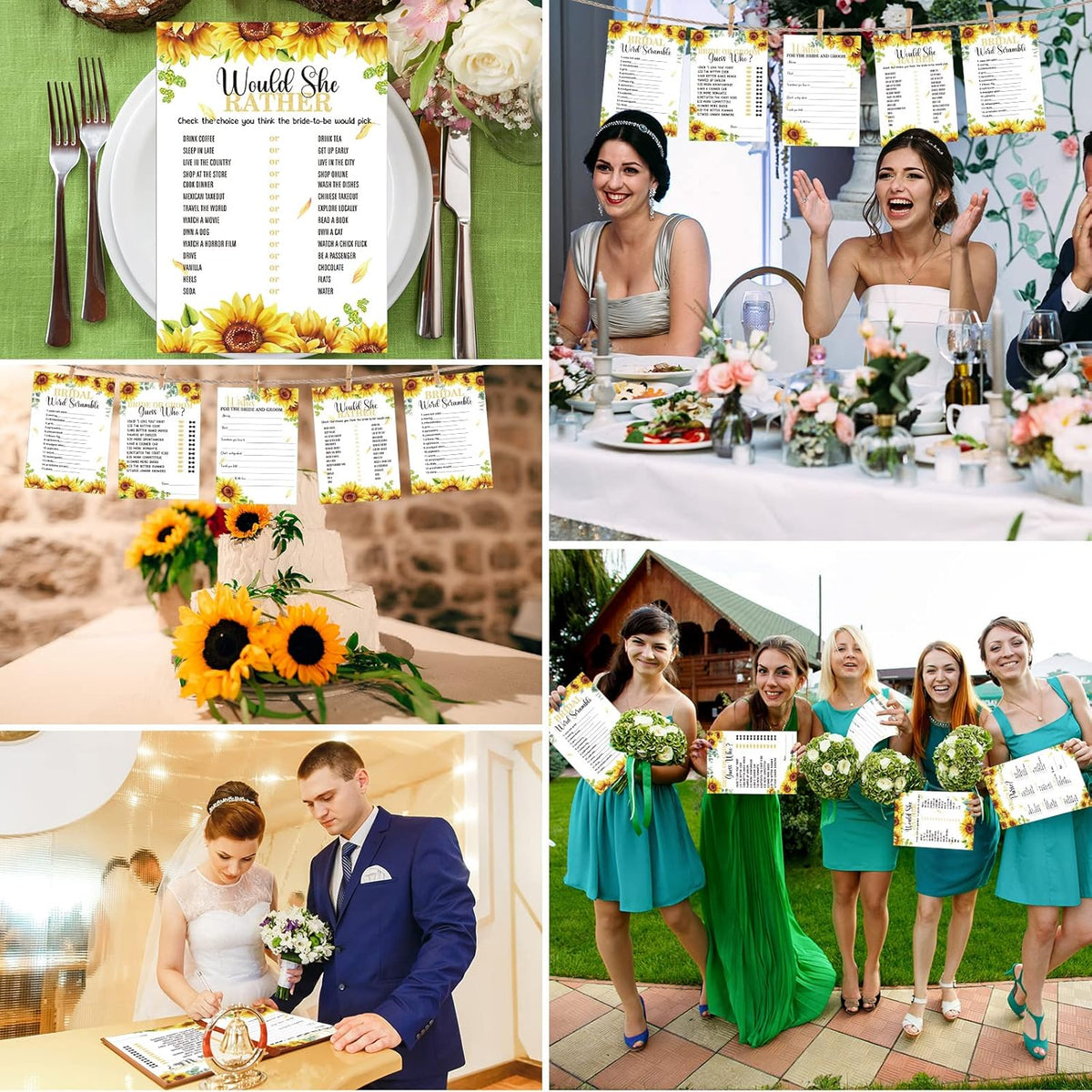 Teling 145 Pieces Bridal Shower Game Bridal Shower Favors Set Wedding Games Cards and Pencils for