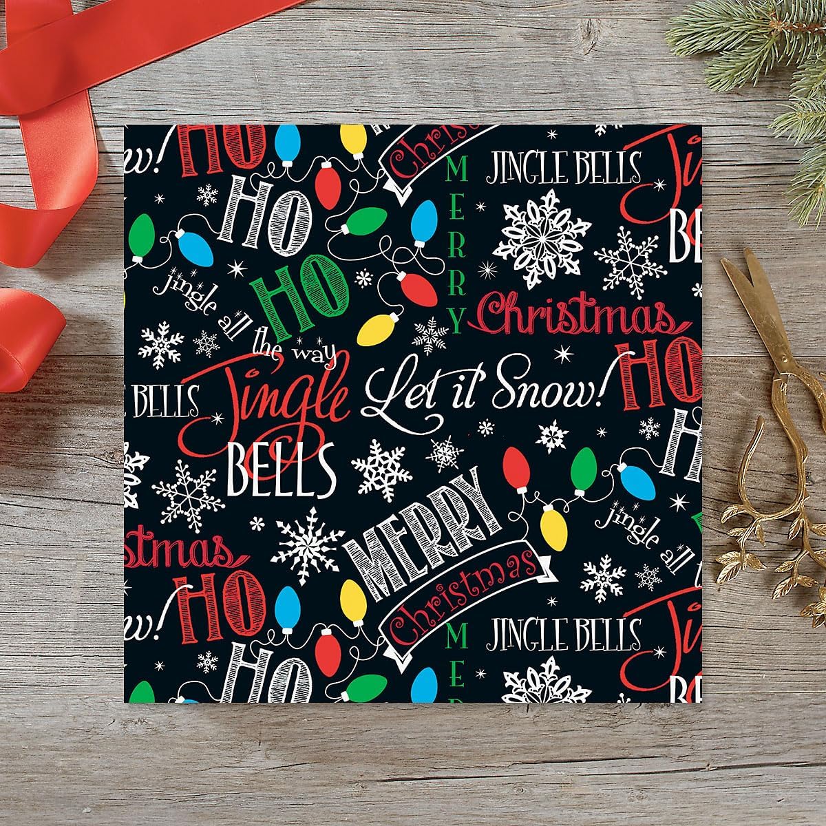 Current Let It Snow Christmas Rolled Wrapping Paper - Premium Jumbo 23-Inch x 32-Foot Gift Wrap