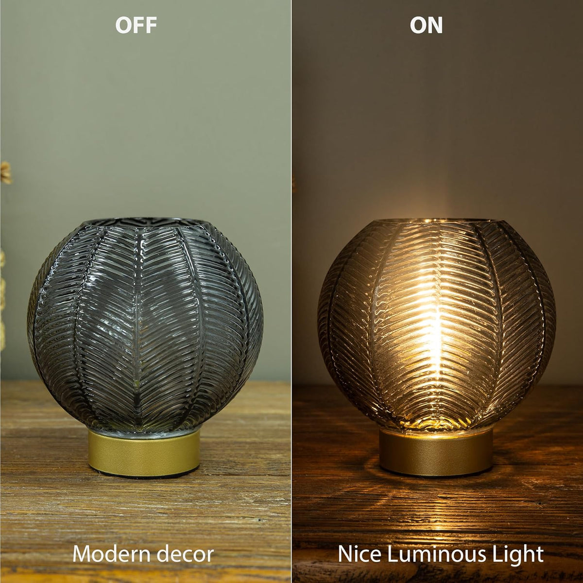 Battery Operated Lamp with Timer, Table Lamp Battery Powered, Small Cordless Bedside Lamp for