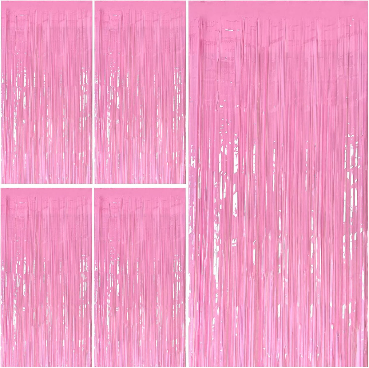 Pink Party Streamers Foil Fringe Backdrop Curtains Tinsel Streamers Birthday Party Decorations
