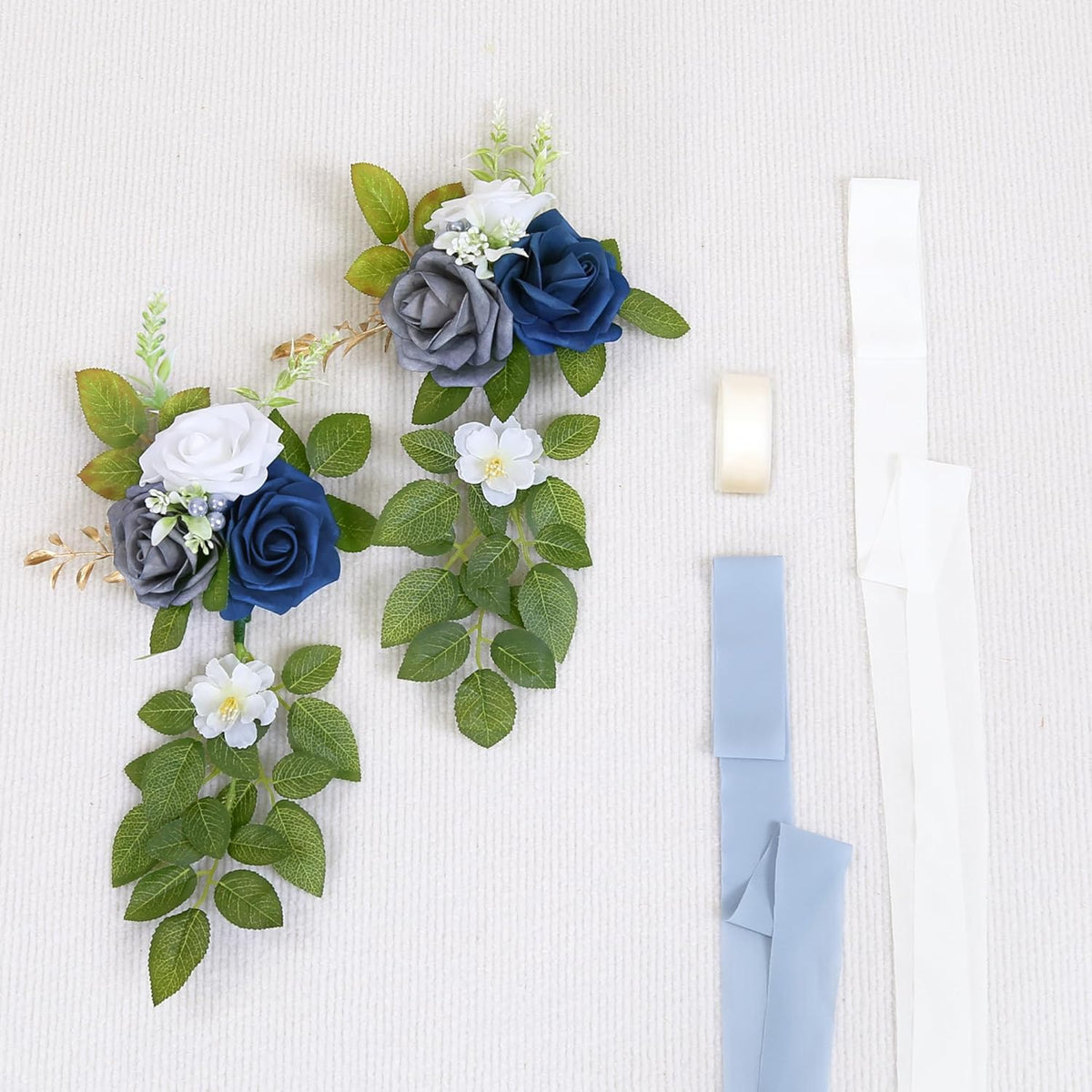 10 Wedding Aisle Decorations for Ceremony - Blue Chair Flowers for Aisle Decor and Church Pew