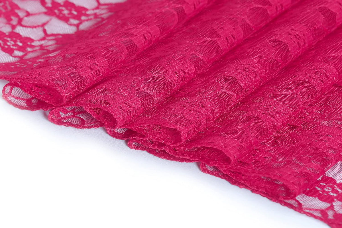 MDS Pack of 5 Wedding 12 x 108 inches Lace Table Runner for Wedding, Decorations for Birthday