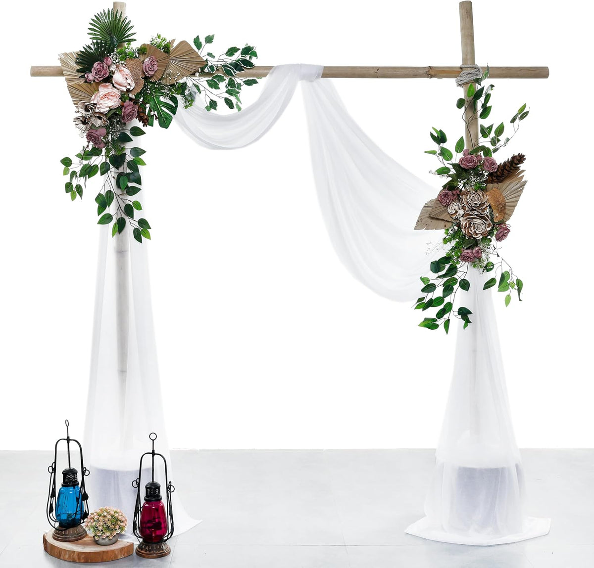 VDS Pack of 1 Panel (30 Inch X 100 Feet) Wedding Arch Draping Fabric Sheer Chiffon Fabric Drapery