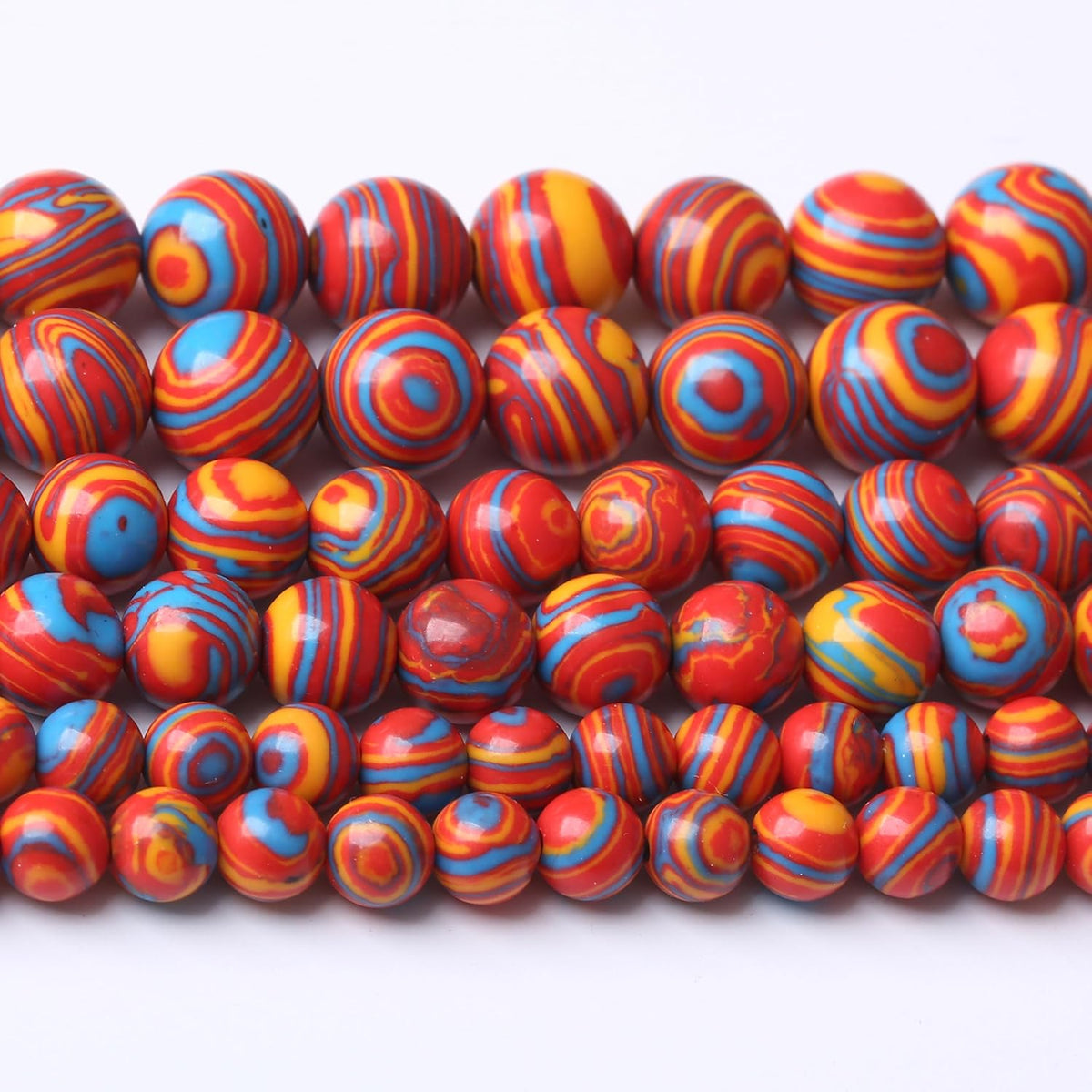 Red Yellow Blue Peacock Turquoise Stone Beads Gemstone Round Crystal Energy Jade Beads Stone Beads