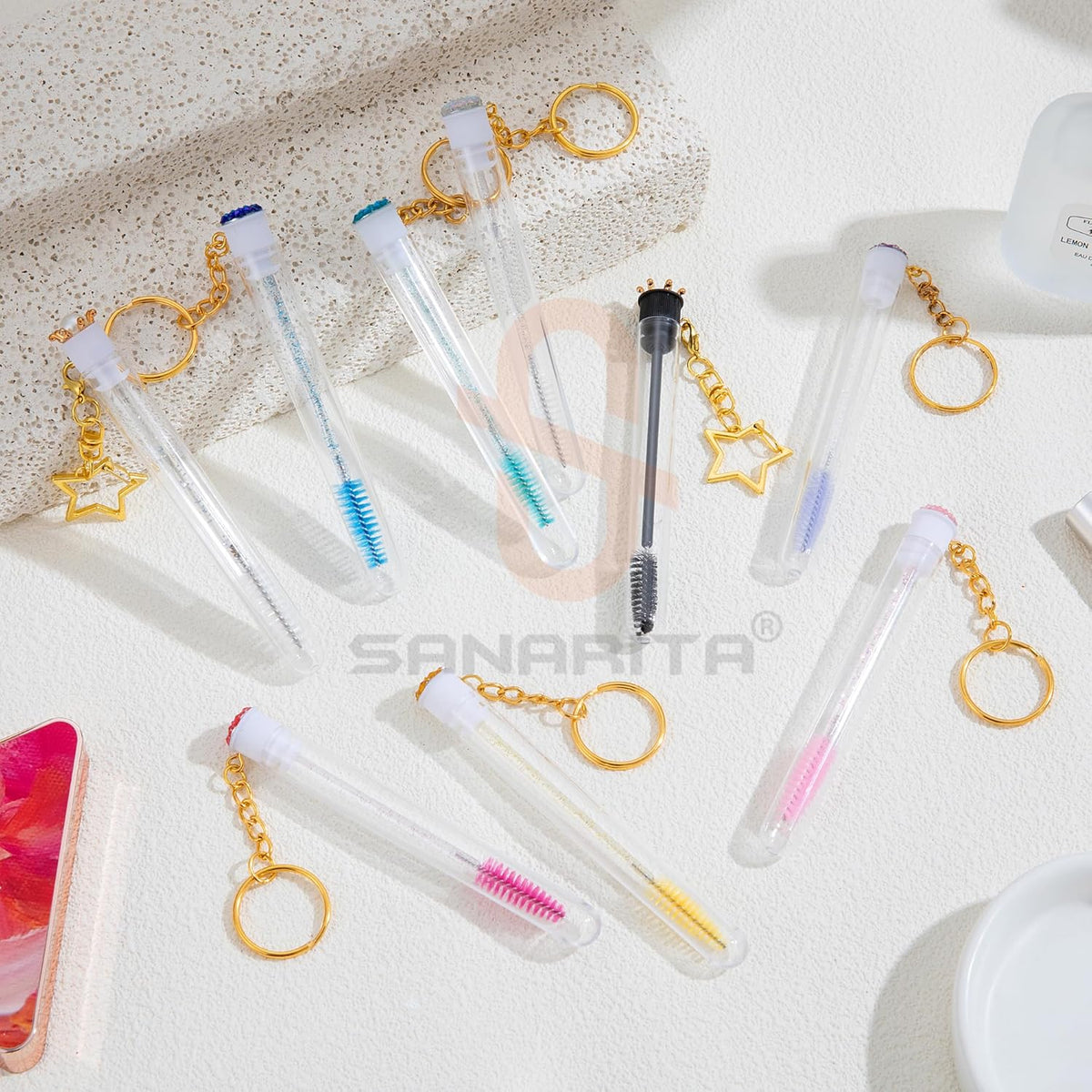 Upgrade 48 Pieces Disposable Mascara Wands Set,Mascara Brush Tube for Women and Girls- Include 24