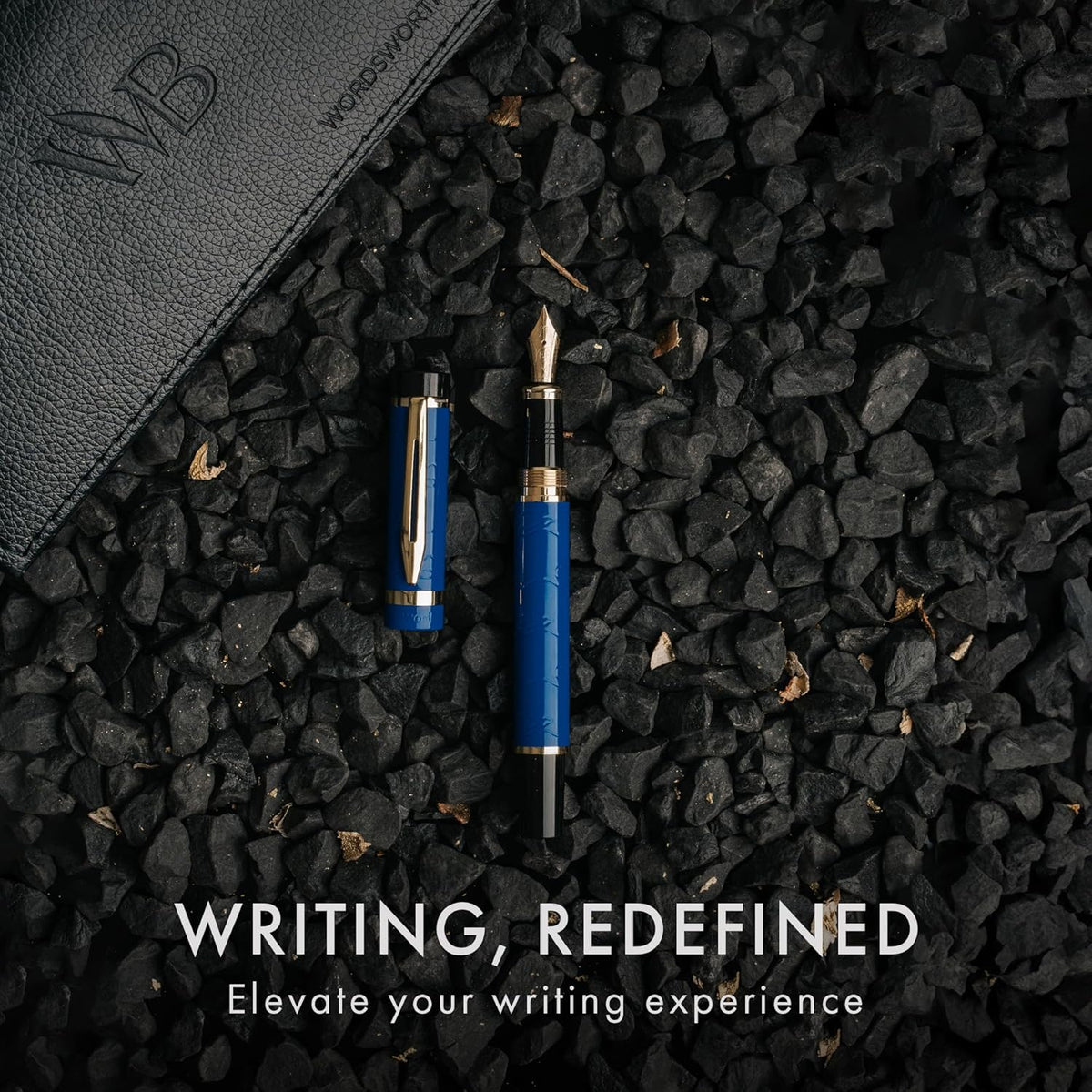 Wordsworth & Black Primori Fountain Pen Set [Blue Gold]; Extra Fine Nib, Gift Case, 24 Ink