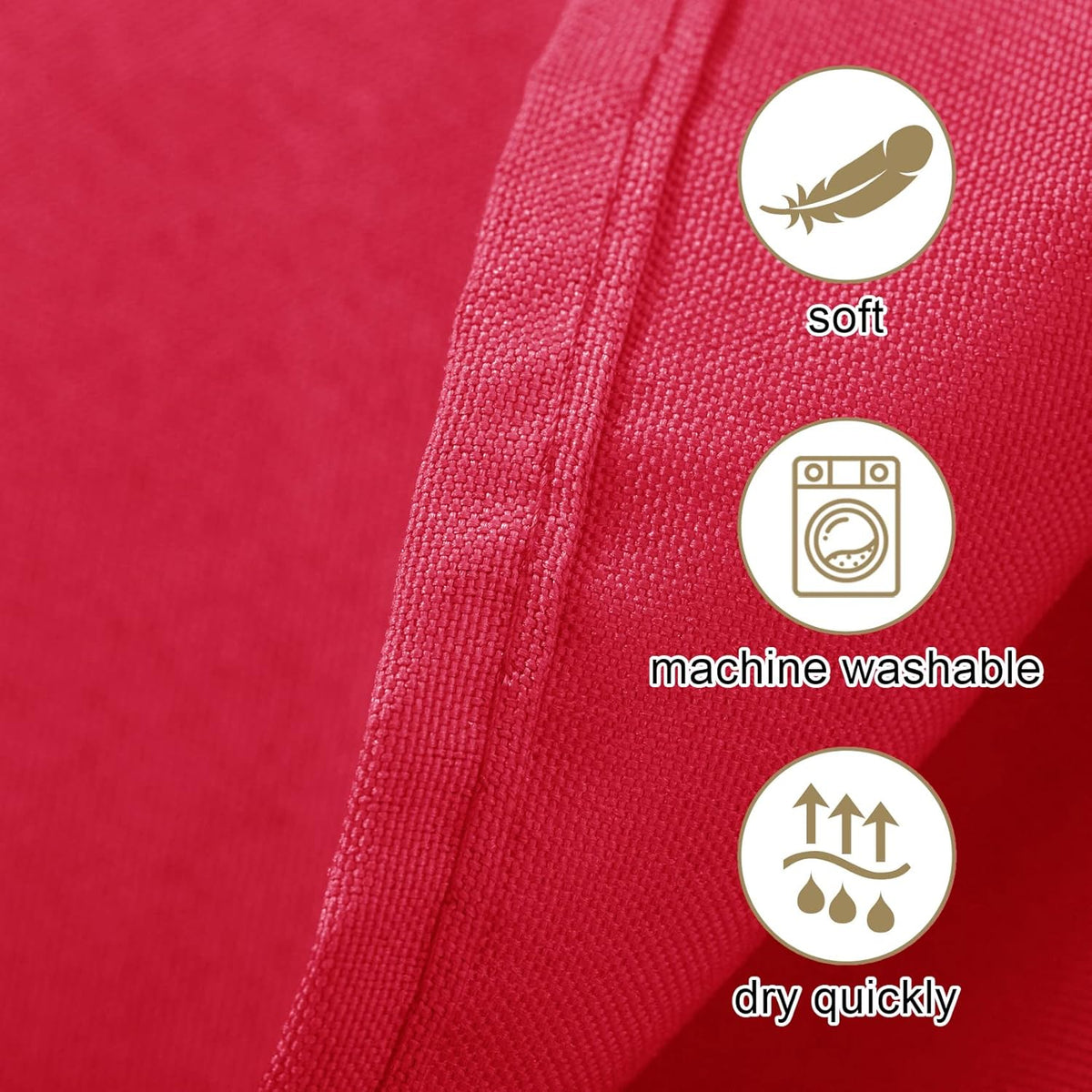 Ascoza 2pack 90 Inch Red Round Tablecloth in Washable Polyester Fabric for