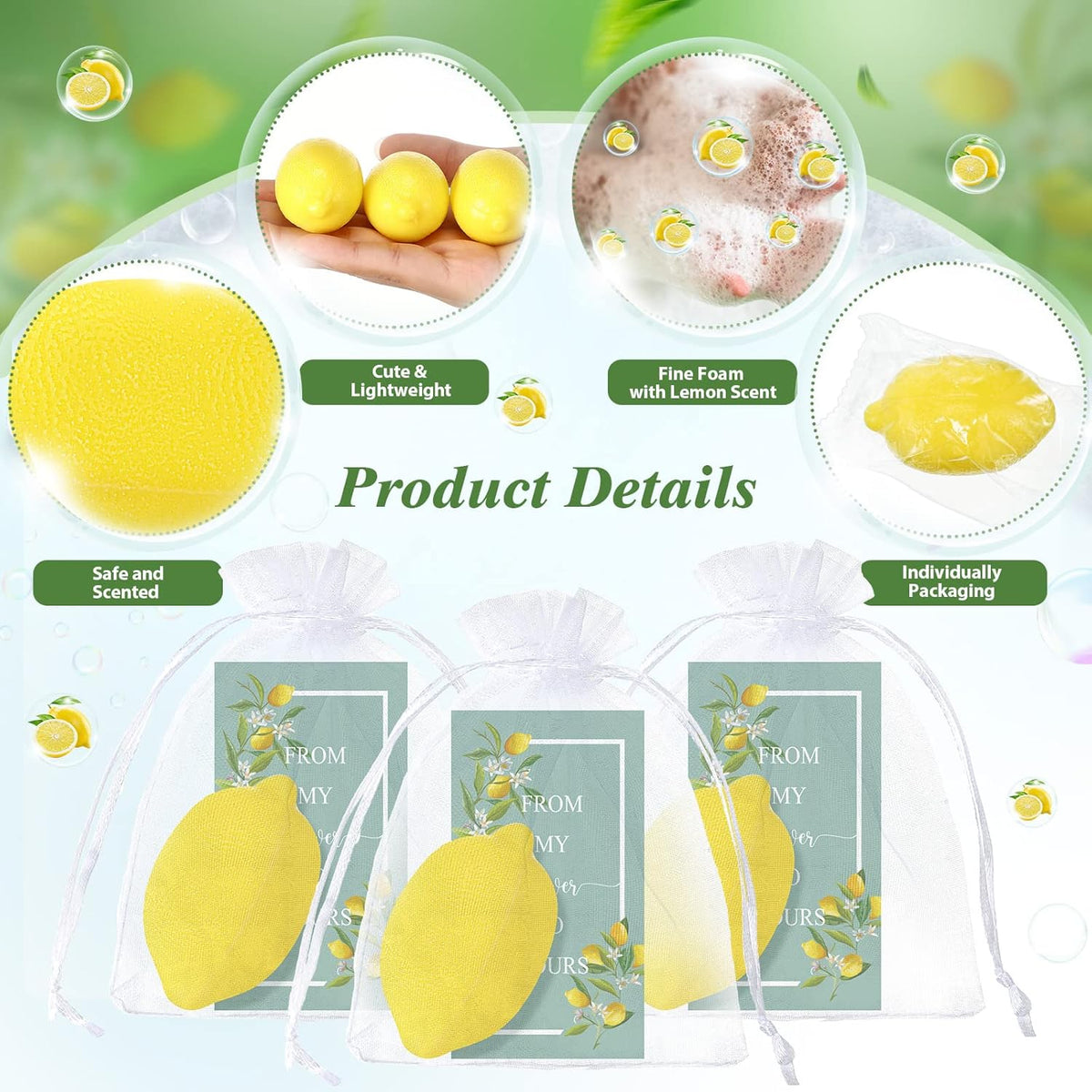 Lounsweer Set of 20 Wedding Lemon Soap Favors Mini Bridal Shower Favors Natural Lemon Shaped Soap