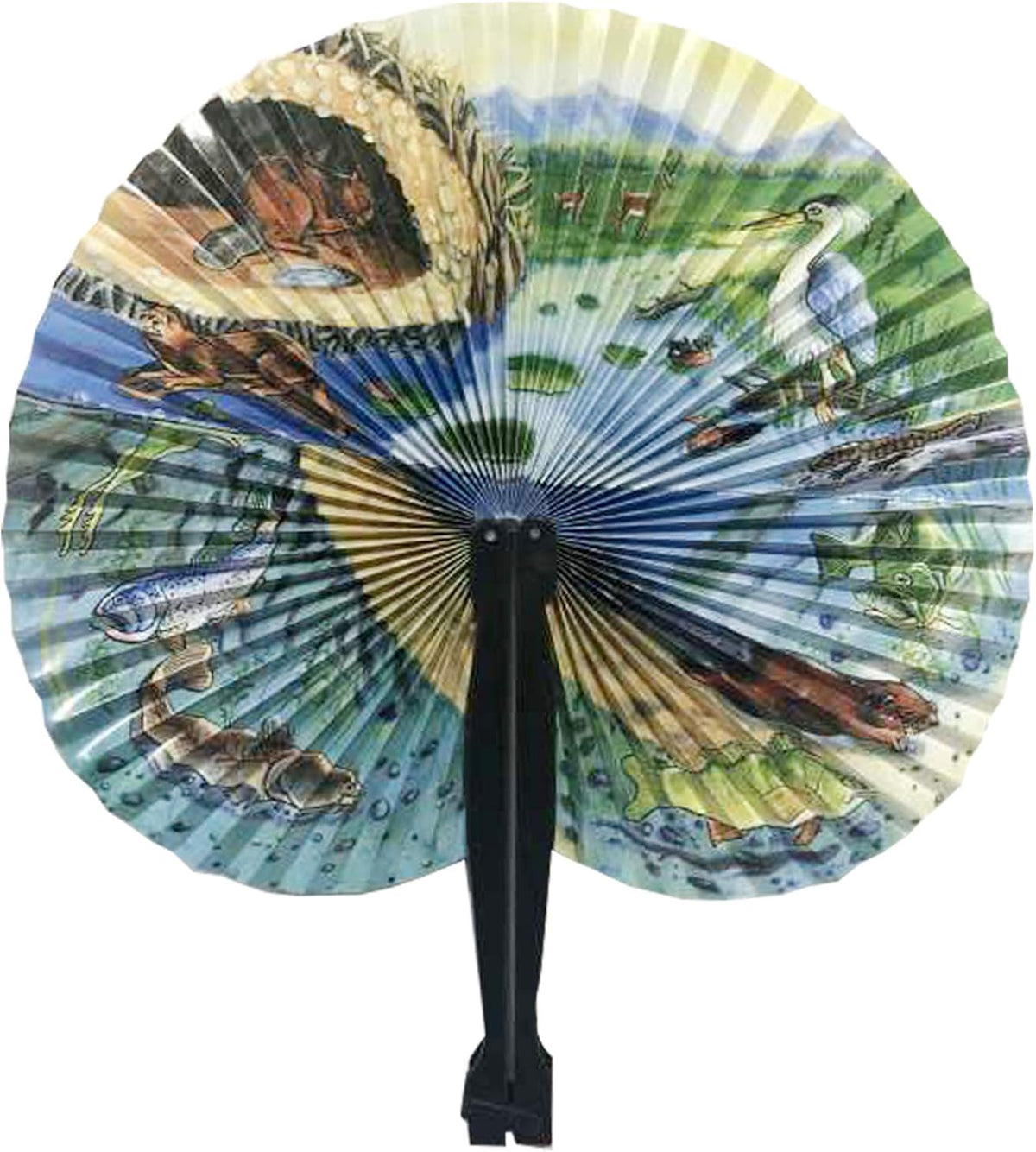 20 Pcs 10" Safari Print Animal Folding Paper Fan Bulk Assortment for Gifts,Weddings, Festival