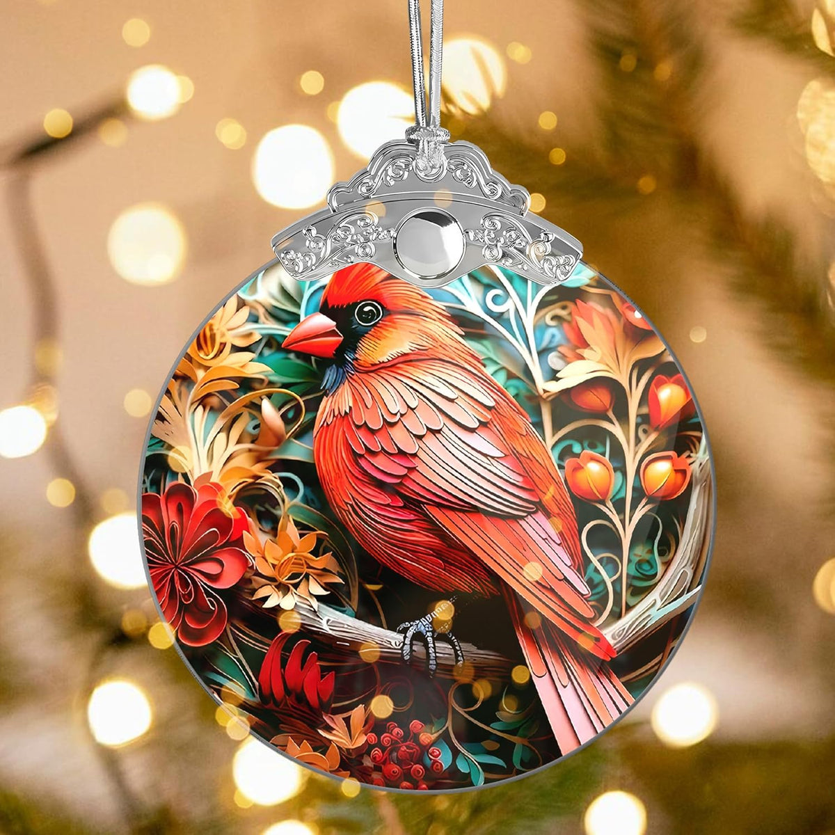Christmas Ornament 2025, Tree Decoration 4 Inch Acrylic Hanging Art, Holiday Display, Car Interior