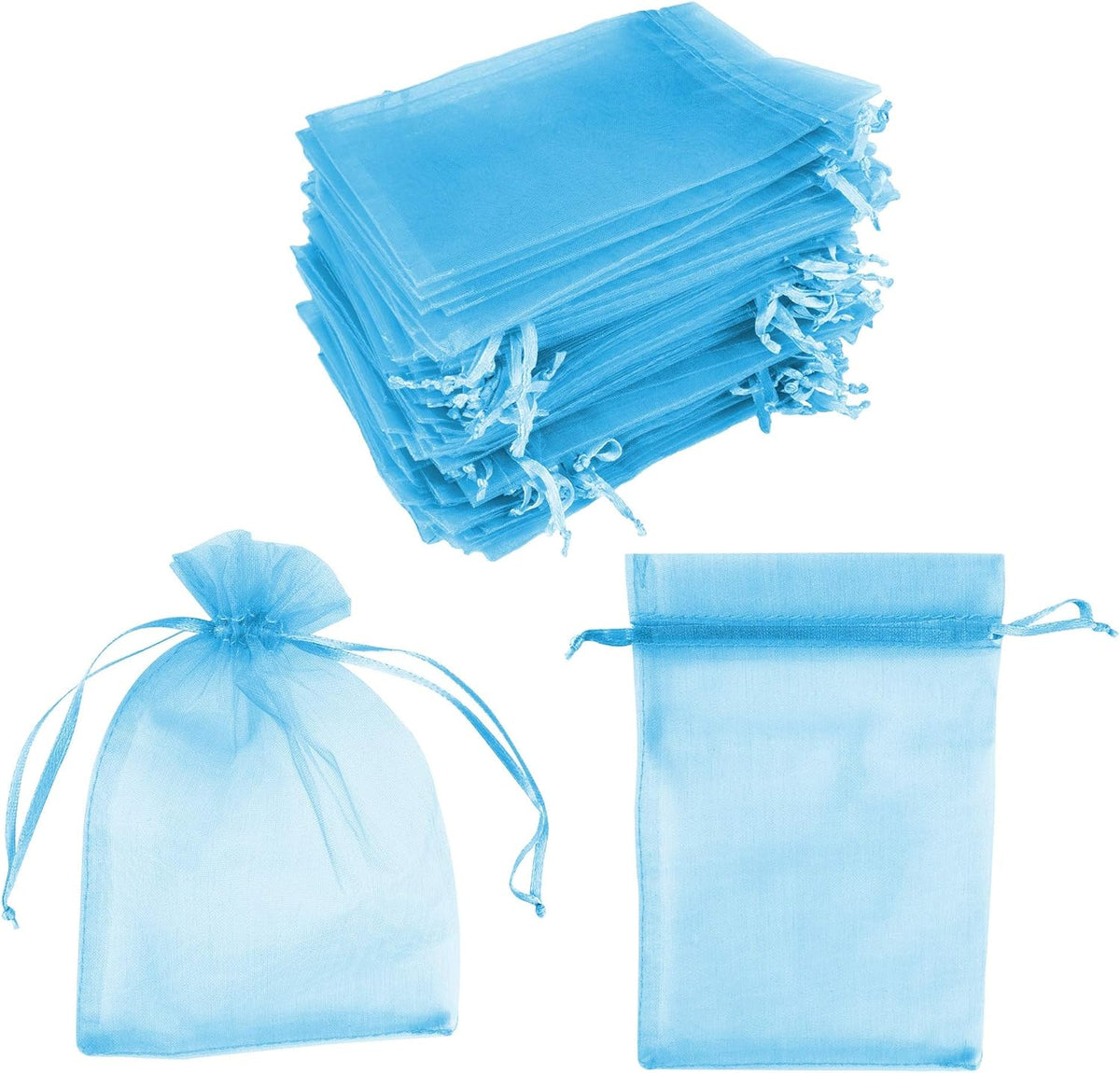 Super Z Outlet 100 Pack 4x6 Inch Mini Sheer Drawstring Organza Transparent Bags Jewelry Sack