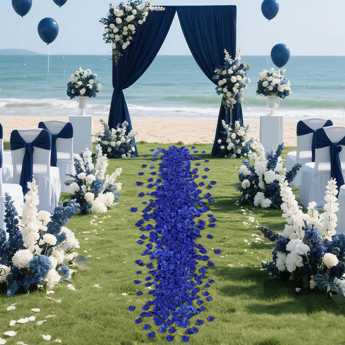 1000 Pcs Dark Blue Rose Petals Artificial Silk Flower Petals Romantic Decorations for Wedding