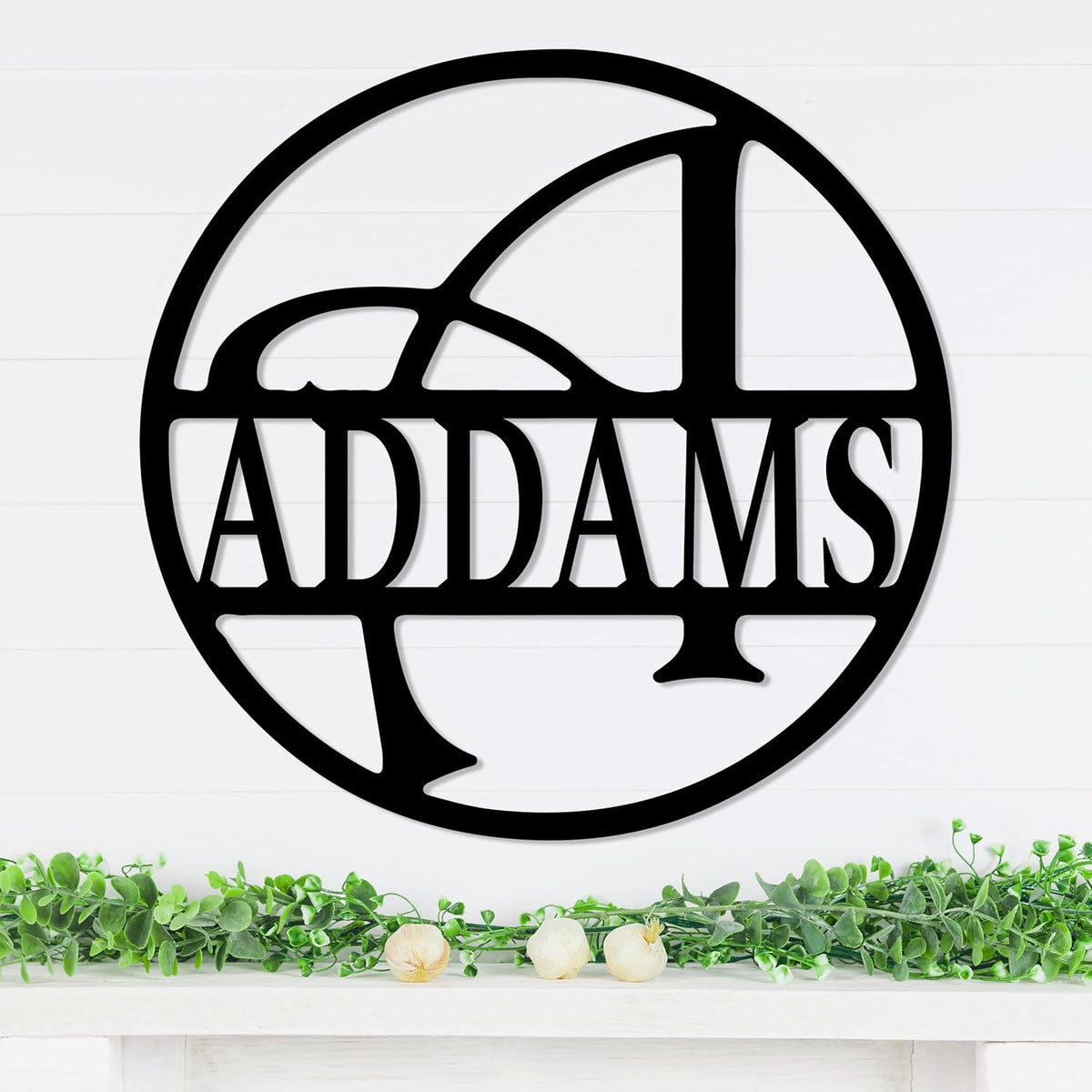 Personalized Metal Name Signs, Split Letter Monogram Wall Decor, Custom Last Name Sign, Family Name