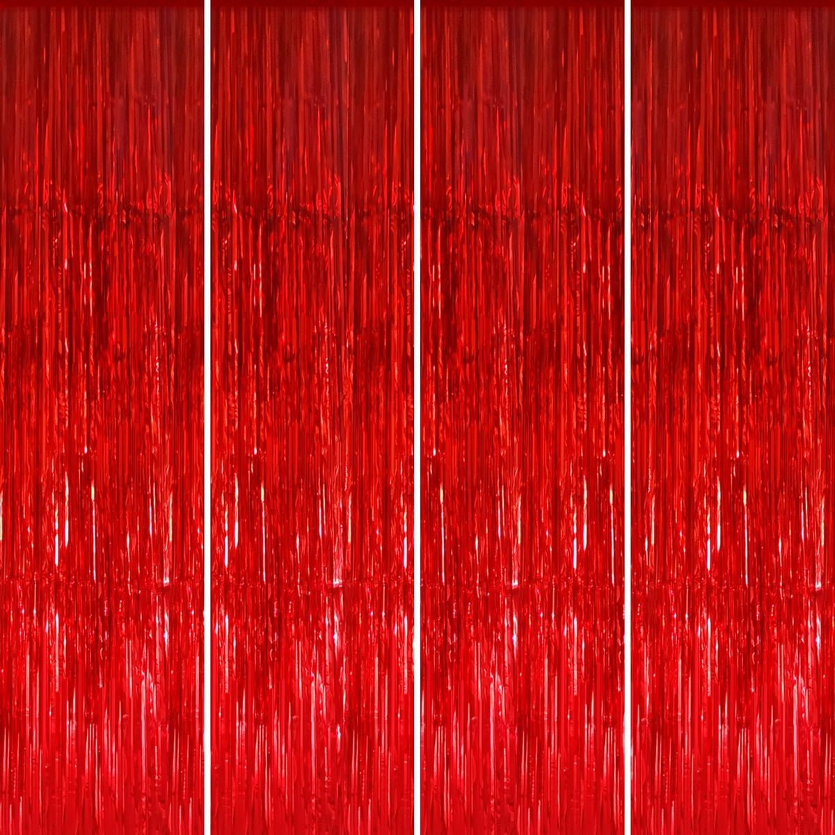 GOER 3.2 ft x 8.2 ft Metallic Tinsel Foil Fringe Curtains Party Photo Backdrop Party Streamers for