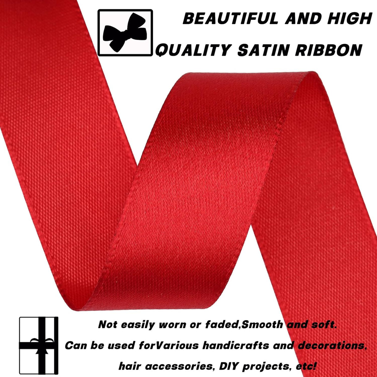 Wine red Ribbon 7/8 Inch 30 Yards Satin Craft Ribbon-Single Face Polyester Ribbon for Handmade