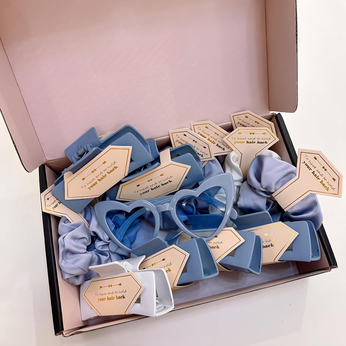 Bridesmaid Scrunchies Proposal Gifts Bachelorette Hair Claws Clips Girls heart sunglasses for
