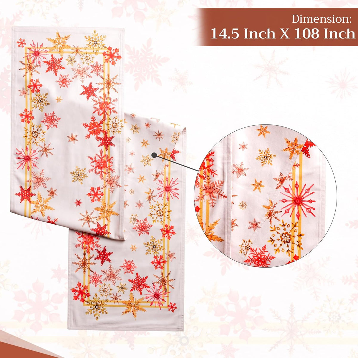 Maison d' Hermine Table Runner 100% Cotton Double Layer Table Runners 108 inches Long Decorative
