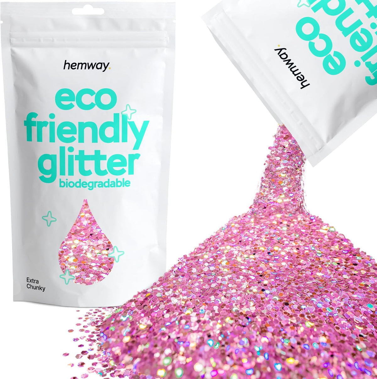 Hemway Eco Friendly Biodegradable Glitter 100g / 3.5oz Bio Cosmetic Safe Sparkle Vegan for Face