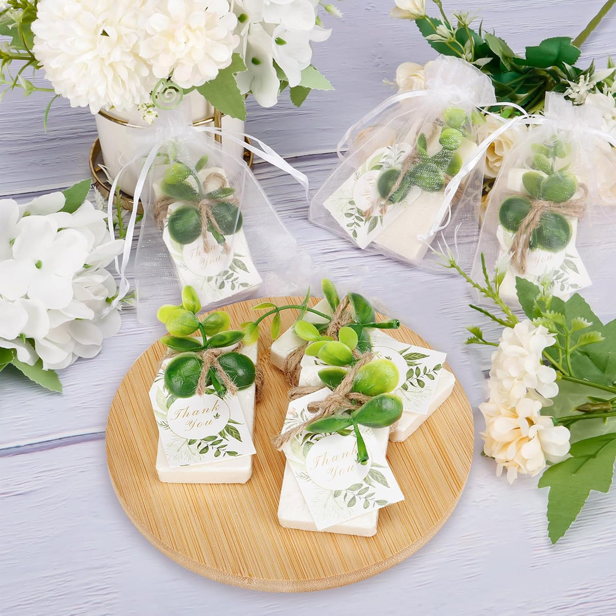 50PCS Handmade Soap Wedding Favor Natural Eucalyptus Handmade Soaps Soap Thank You Gifts Bridal