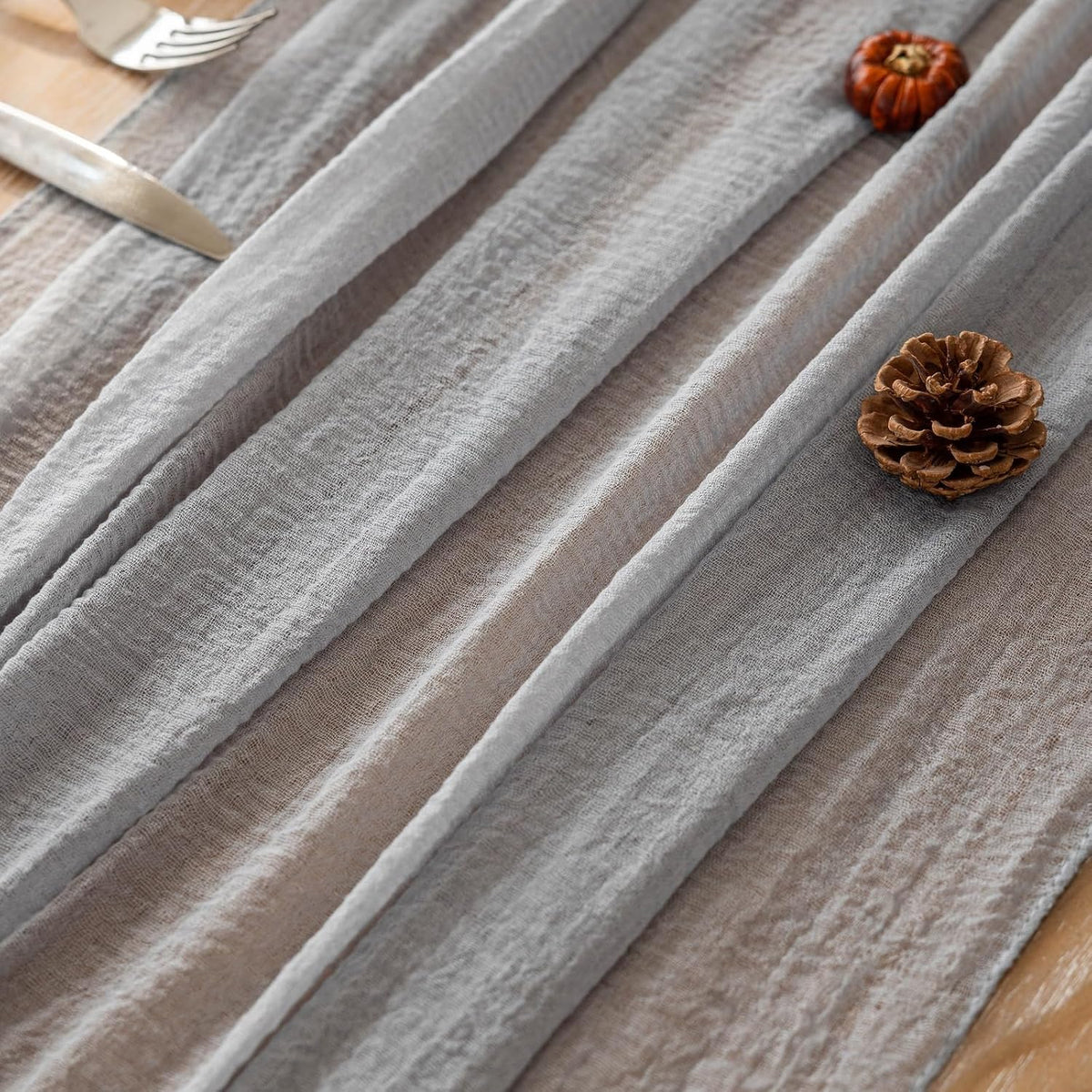 6pcs Dusty Blue Gauze Rustic Cheesecloth Table Runner 120 Inch 10 FT for Wedding Baby Shower Bridal