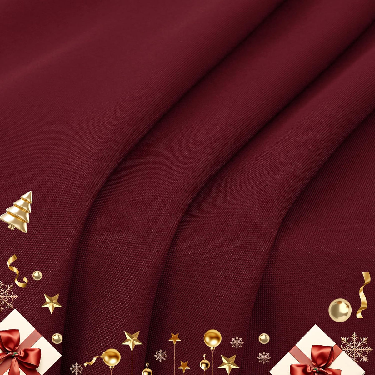 sancua 6 Pack Round Tablecloth 90 Inch Burgundy, Stain and Wrinkle Resistant Table Cloth - Washable