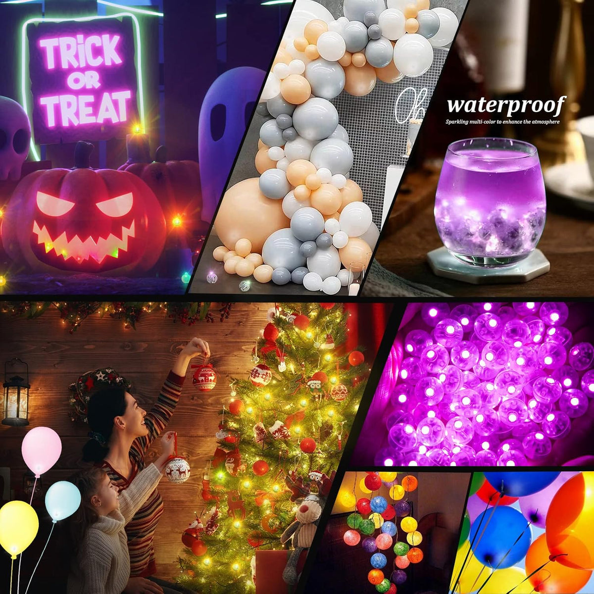 50pcs Pink LED Balloon Light, Mini Tiny Light Round Led Ball Lamp for Paper Lantern Balloon Indoor