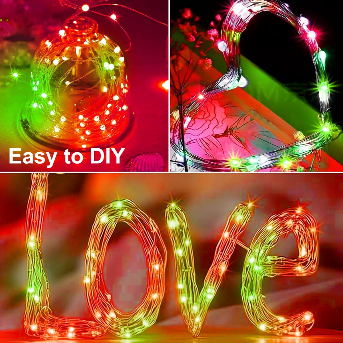 ZGWJ 24 Pack Christmas Fairy Lights Battery Operated, 7ft 20LED Mini Fairy String Lights Silver