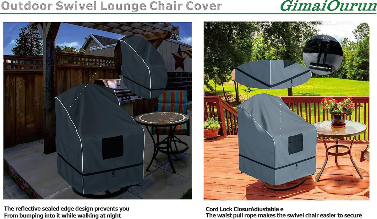Outdoor Swivel Lounge Chair Cover 2 Pack, Waterproof Heavy Duty Outdoor Outdoor Lawn Patio