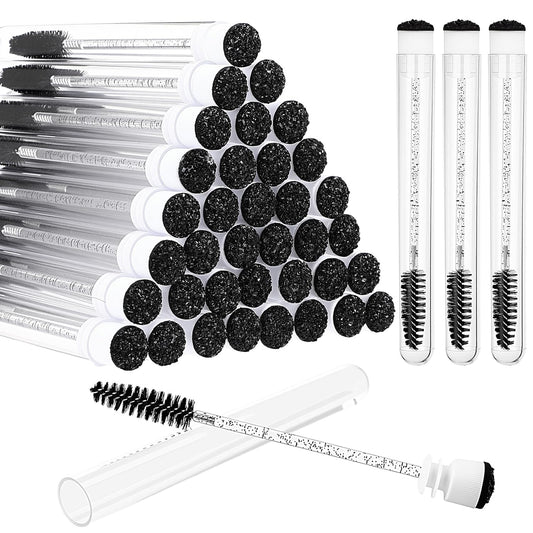 Patelai 80 Pieces Disposable Mascara Brushes Tubes Set, 40 Pcs Empty Mascara Wand Tube with 40 Pcs
