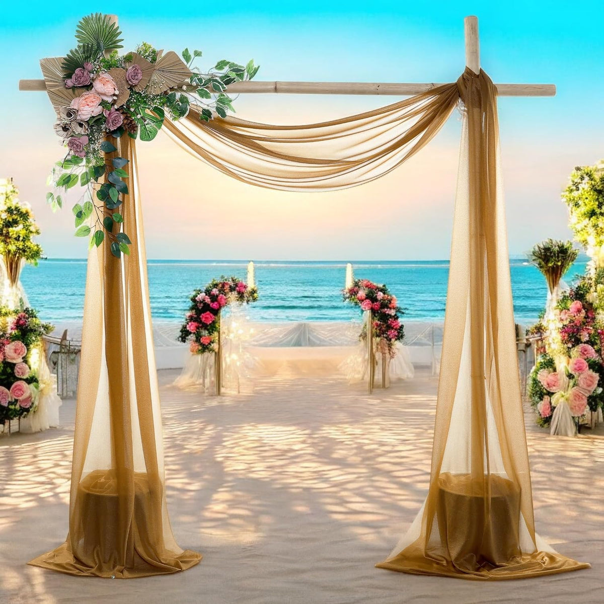 MDS Halloween Chiffon Draping Fabric - 2 Panel, 30" Wide x 100ft Long - Sheer Spooky Arbor & Canopy