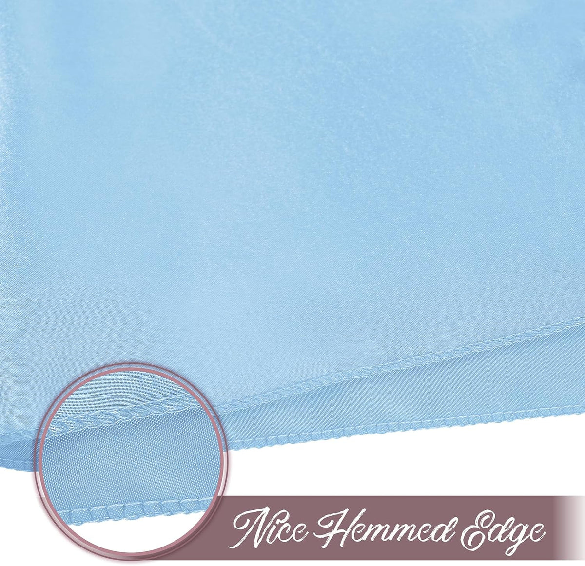 12 Pieces Light Blue Satin Napkins, 17" x 17" Square Table Napkins, Silky Soft Smooth Washable