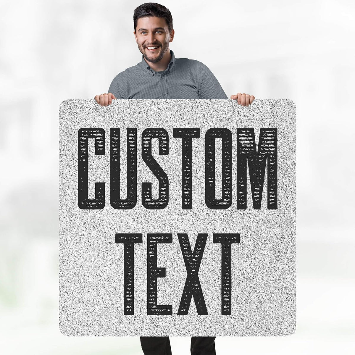 Custom Sign, Custom Street Sign, 11 Font Colors, 13 Font Styles, 4 Hole Options, 22 Sizes, 36x36