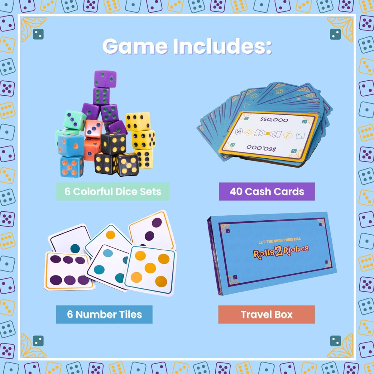 Award-Winning Board Game for Families – Rolls 2 Riches | Fast-Paced Dice, Card & Strategy Game for