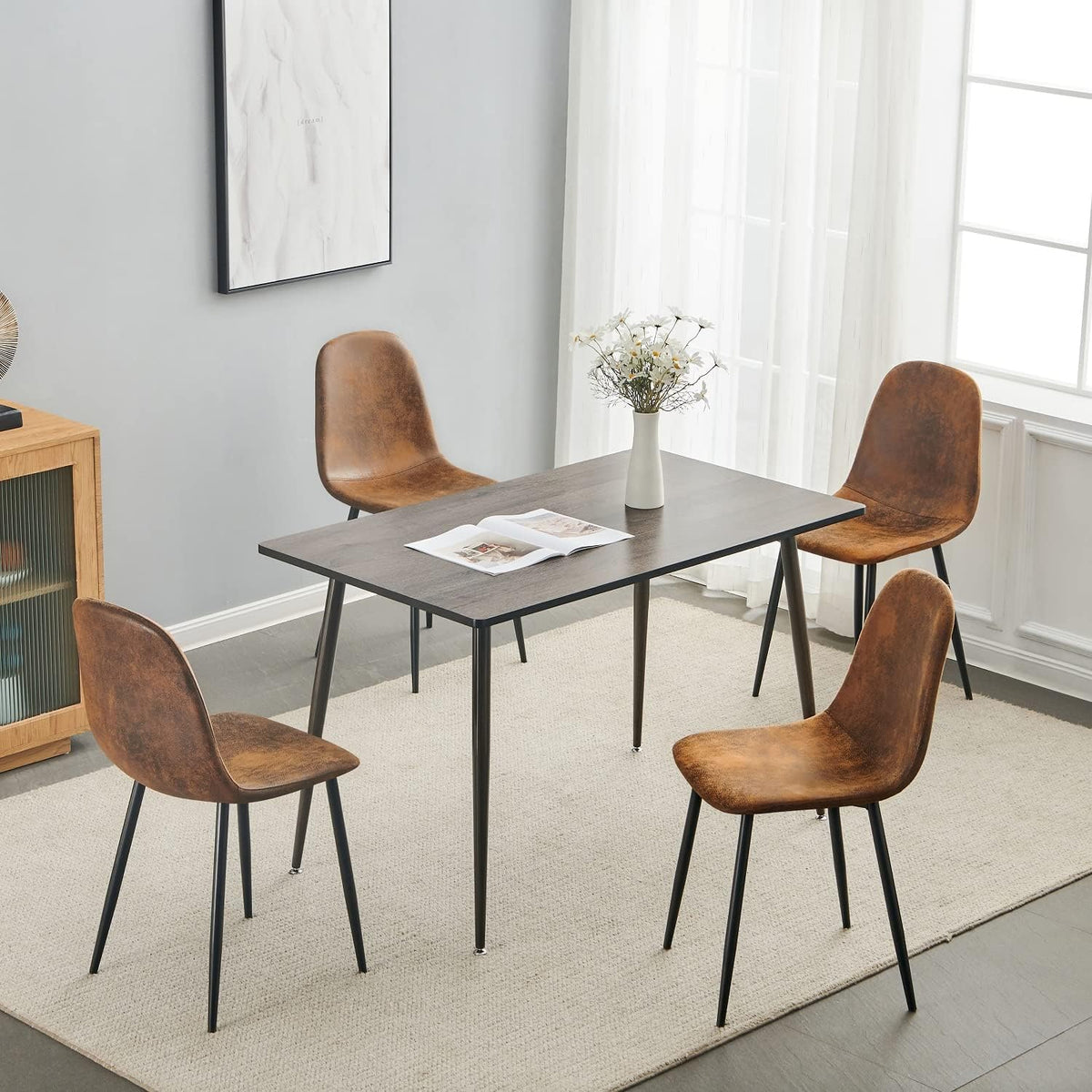 Homy Casa Dining Chairs Set of 8, Modern Mid-Century Style Dining Room Side Chairs Accent Chairs